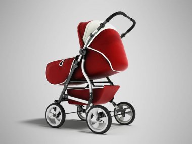 Yağmur ve rüzgar wh ile kırmızı karşı kubbe ile modern bebek arabası
