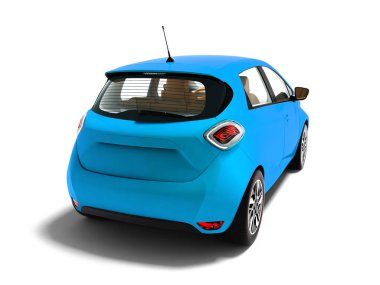 Modern elektrikli otomobil hatchback için geziler mavi kahverengi iç
