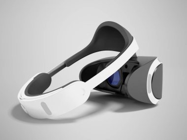 Gerçeklik oyunları ve beyaz siyah aksanı ile modern gözlük vardır