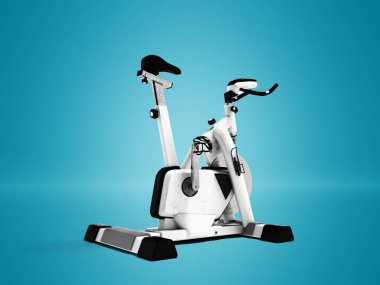 Modern beyaz siyah ekler bir egzersiz ile bisiklet 3d render bl üzerinde