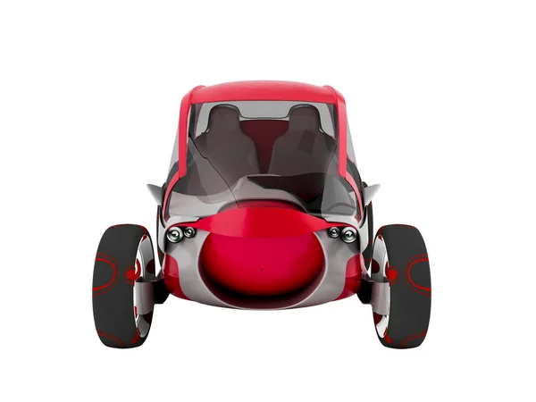 Nowoczesny samochód elektryczny dla podróży na chodnikach czerwony z szare wstawki — Zdjęcie stockowe
