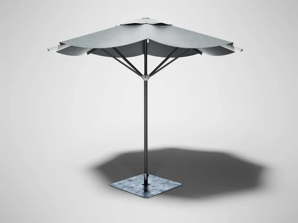 Guarda-chuva para restaurante no suporte central 3D renderizar no bac cinza — Fotografia de Stock