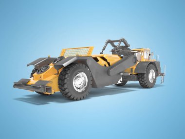 Arazi taşıma makinesi mavi arkaplan üzerinde 3d eşeleyici