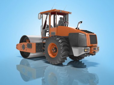 Turuncu yol vibratörleme pisti asfalt dikiz manzarası için 3d re