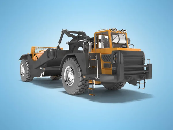 ( 영어 ) Land transport vehicle scraper isolated 3D rendering on blue BAC — 스톡 사진