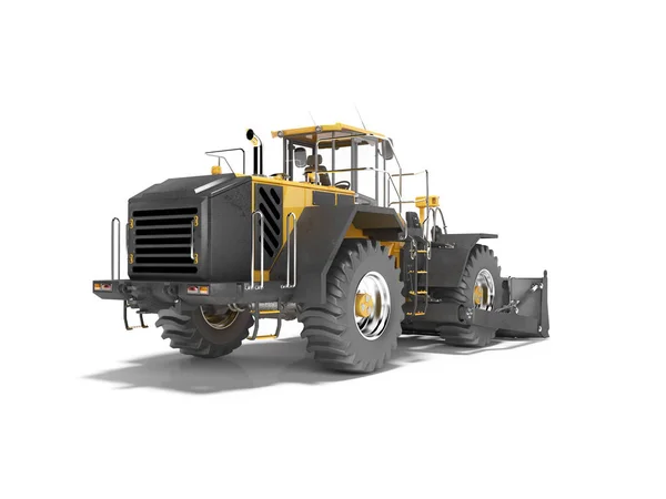 Bulldozer roda universal laranja isolado 3D renderização em branco — Fotografia de Stock