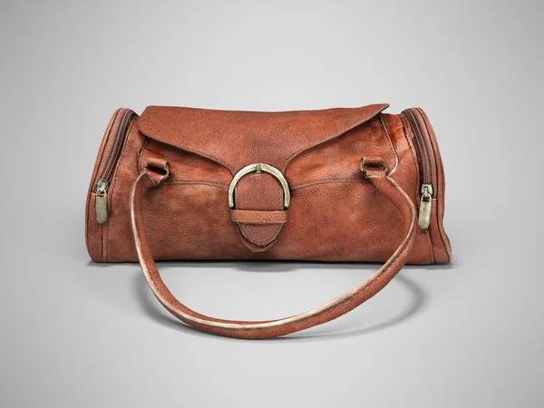 3D renderização pequeno saco de couro com bolsos com alças curtas um — Fotografia de Stock
