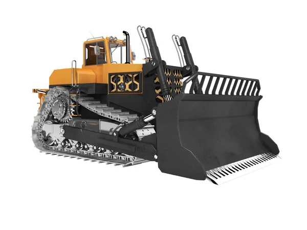 Career technology bulldozer orange 3D rendering on white backgro — Stock Photo, Image