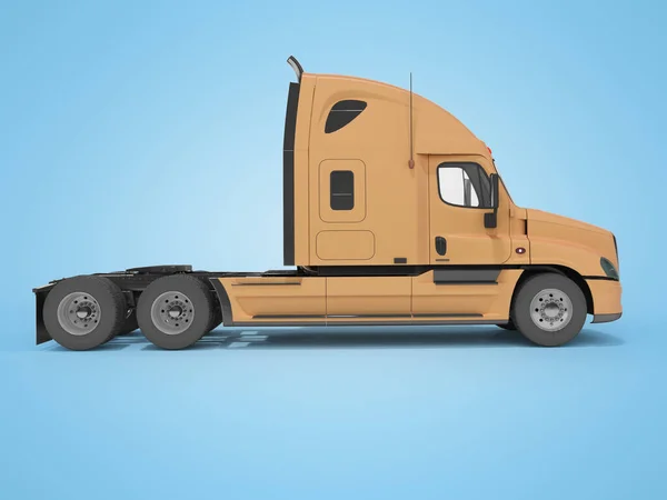 Kahverengi kamyonun Mavili üzerinde sağ görüşü için 3D görüntülemesi — Stok fotoğraf