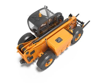 3D turuncu teleskopik denetleyici perspektifi beyaz sırt üzerine