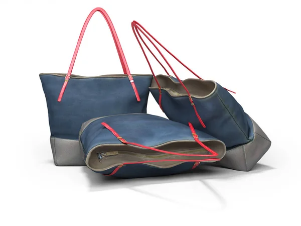 3D renderização de saco de praia de grupo para venda isolado em backg branco — Fotografia de Stock