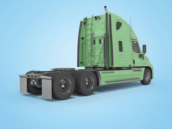 3d rendering of green truck for cargo transportation rear view o — 스톡 사진