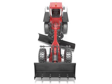 Yol üst görünümünü hizalamak için kırmızı dereceli beyaz sırtlı 3d yorumlayıcı