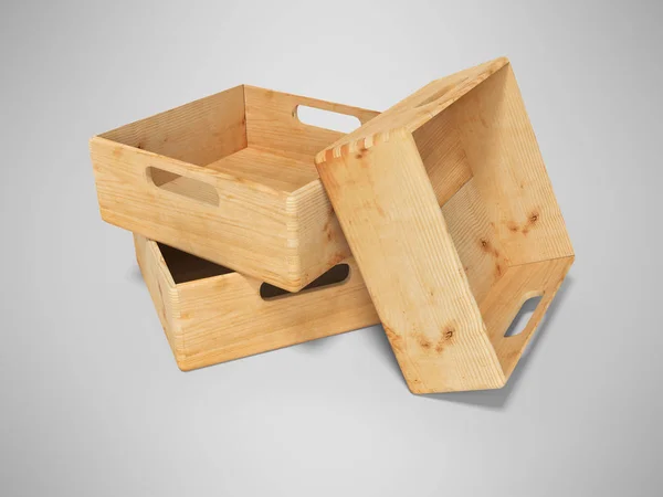 3D рендеринг группы деревянных ящиков для транспортировки грузов — стоковое фото