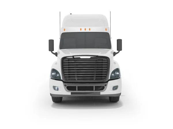 3D візуалізація білої вантажівки для перевезення вантажів спереду — стокове фото
