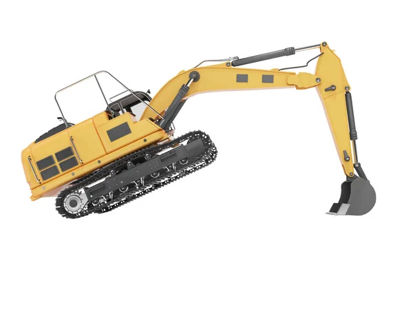 Rendering Concept Work Orange Crawler Excavator Right Side View White — Stock Photo, Image