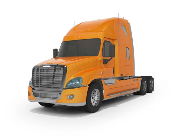 Візуалізація Помаранчевої Вантажівки Перевезення Вантажів Білому Тлі Тіні — стокове фото
