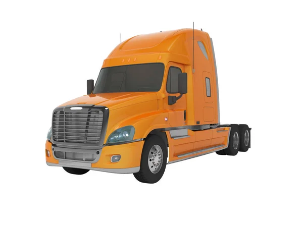 Rendering Orange Truck Cargo Transportation White Background Shadow — Stock Photo, Image