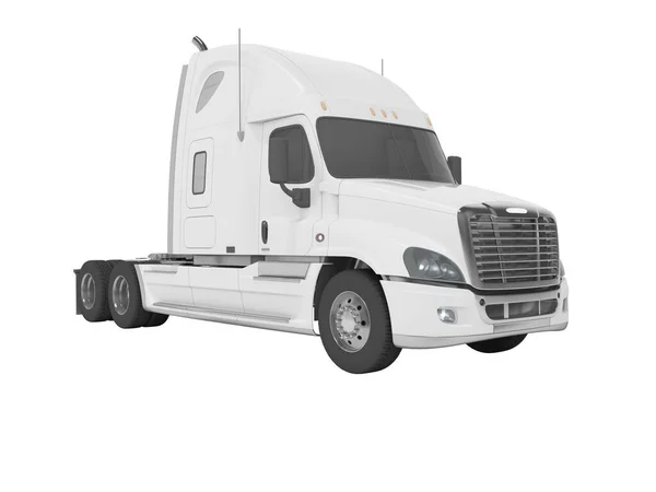 Renderowania Biały Samochód Ciężarowy Transportu Towarów Izolowane Białym Tle Bez — Zdjęcie stockowe