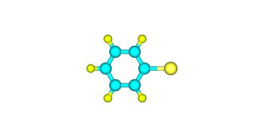 Bromobenzene moleküler yapısı üzerinde beyaz izole