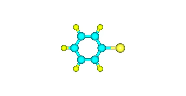 Estructura molecular de bromobenceno aislada en blanco — Foto de Stock