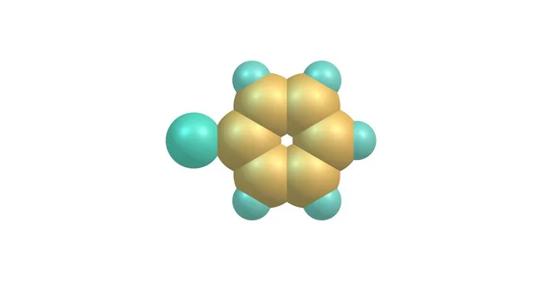 Bromobenzene molekulární struktura izolované na bílém — Stock fotografie