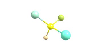 Bromochlorofluoroiodomethane moleküler yapısı üzerinde beyaz izole