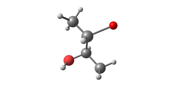 Estructura molecular de bromobutanol aislada en blanco —  Fotos de Stock