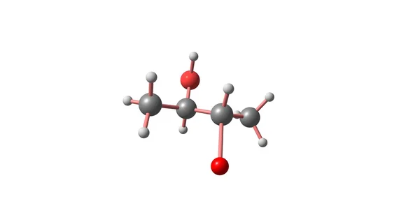 Moleculaire structuur Bromobutanol geïsoleerd op wit — Stockfoto