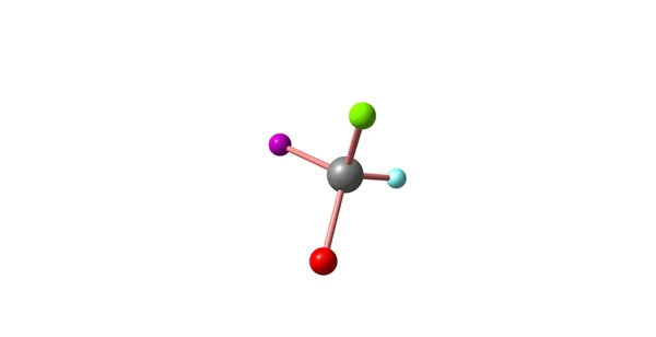 Bromochlorofluoroiodomethane molekuláris szerkezete elszigetelt fehér — Stock Fotó