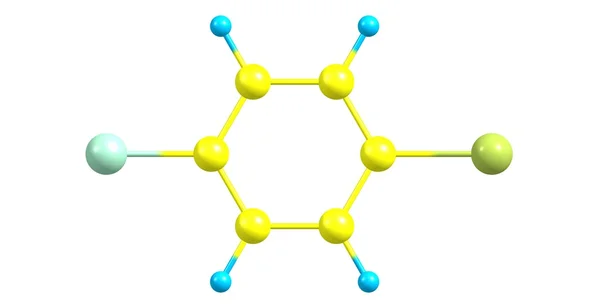 1-Bromo-4-хлоробензин молекулярна структура ізольована на білому — стокове фото