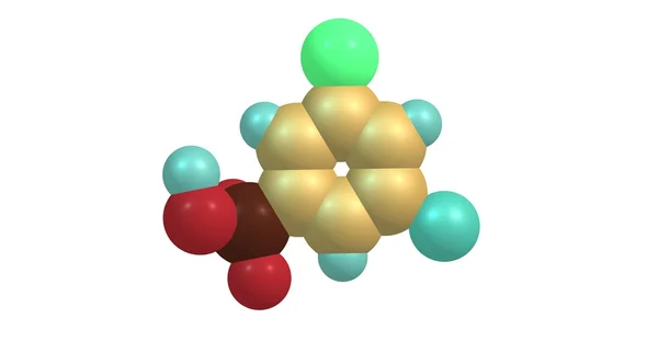 3-Bromo-5-chlorobenzenesulphonic sura molekylstrukturen isolerad på vit — Stockfoto