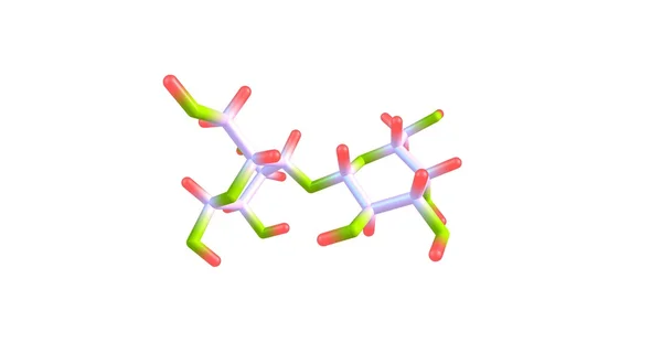 Estructura molecular de lactosa aislada en blanco —  Fotos de Stock