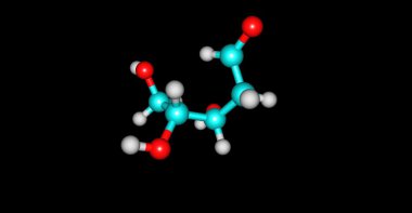 Siyah izole deoksiriboz moleküler yapısı