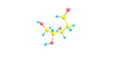 Deoksiriboz moleküler yapısı üzerinde beyaz izole