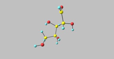 Ribose molecular structure isolated on grey clipart