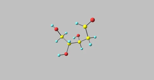 Estrutura molecular desoxirribosa isolada em cinzento — Fotografia de Stock