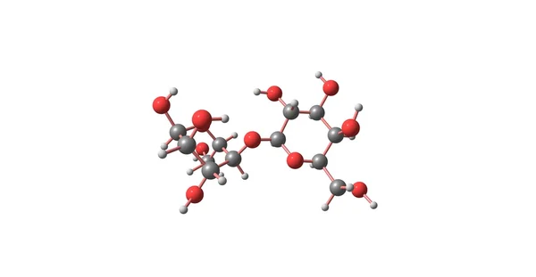 Estrutura molecular da lactose isolada sobre branco — Fotografia de Stock