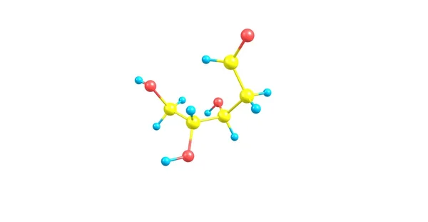 Structure moléculaire du désoxyribose isolée sur blanc — Photo