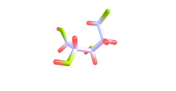 Estrutura molecular da desoxirribose isolada em branco — Fotografia de Stock