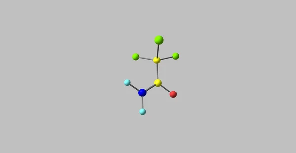 Estructura molecular de 2,2,2-tricloroetanamida aislada en gris — Foto de Stock