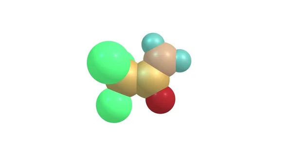 Moleculaire structuur 2,2,2-Trichloroethanamide geïsoleerd op wit — Stockfoto