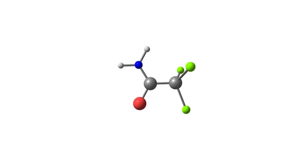 Μοριακή δομή 2,2,2-Trichloroethanamide απομονωθεί σε λευκό — Φωτογραφία Αρχείου