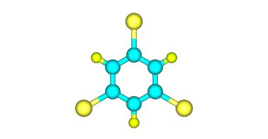 Beyaz izole 1,3,5-Tribromobenzene moleküler yapısı