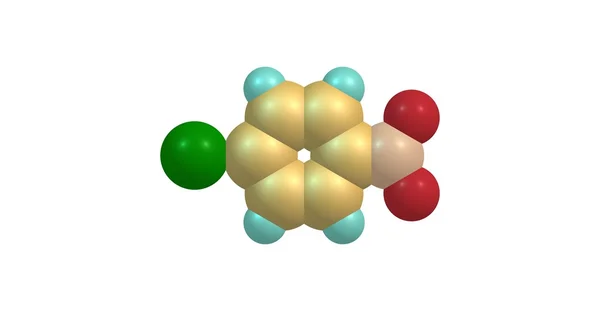 Structure moléculaire du 4-Iodo-1-nitrobenzène isolée sur blanc — Photo