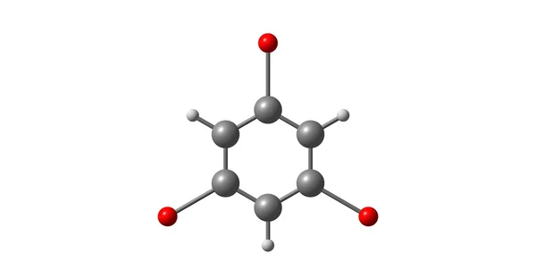 Structure moléculaire du 1,3,5-tribromobenzène isolée sur blanc — Photo