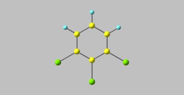 Gri izole 1,2,3-Trichlorobenzene moleküler yapısı