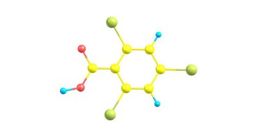 Beyaz izole 2,4,6-Tribromobenzoic asit moleküler yapısı