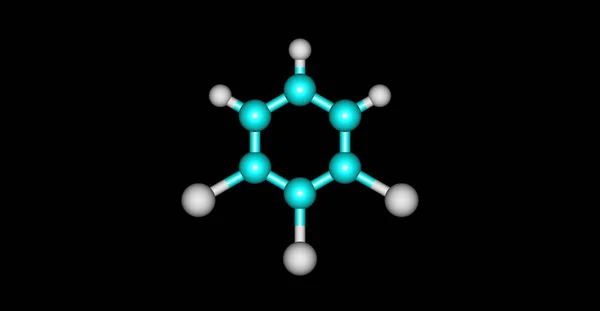 1,2,3-Trichlorbenzol-Molekülstruktur isoliert auf schwarz — Stockfoto