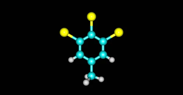 3,4,5-Tribromotoluene molekylstruktur isolerade på svart — Stockfoto